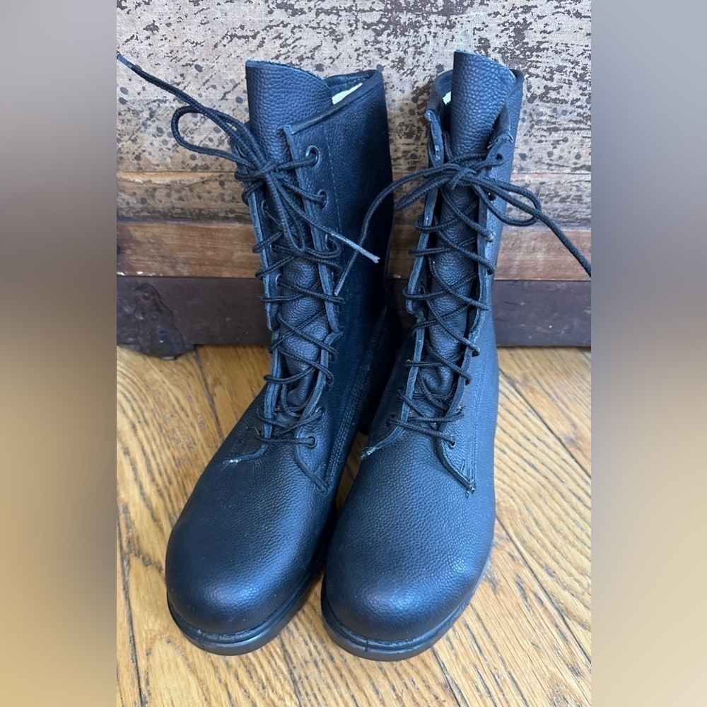 Vintage GREB - Black Leather Combat Boots- Size 5 1/2